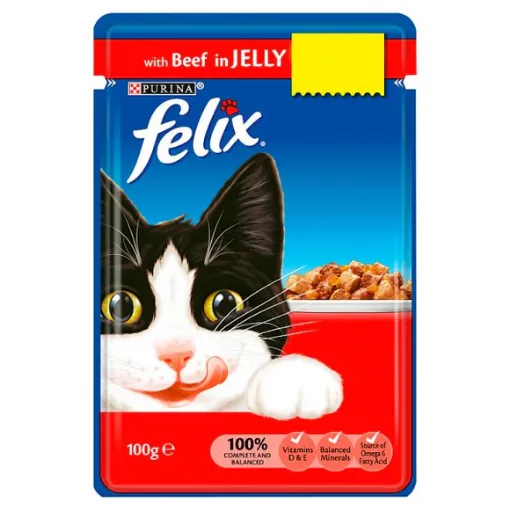 Picture of FELIX ORIGINAL BEEF IN JELLY 100G